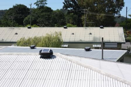 Attic vent on retirement village providing effective roof ventilation