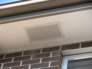 Eave vent installed in eaves