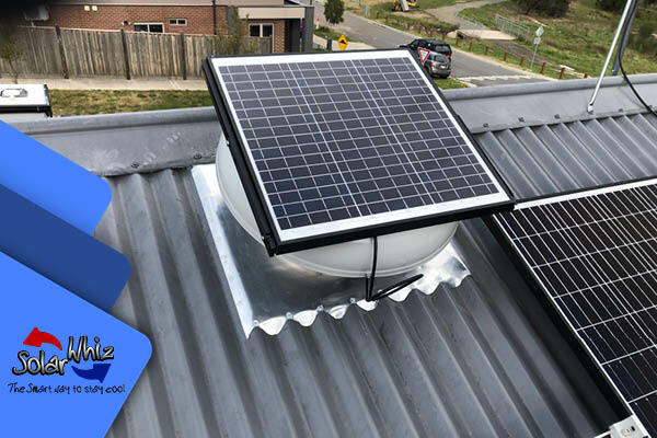 Solar Roof Fan installed on tin roof