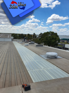 industrial exhaust fans on a Steel fabrication company